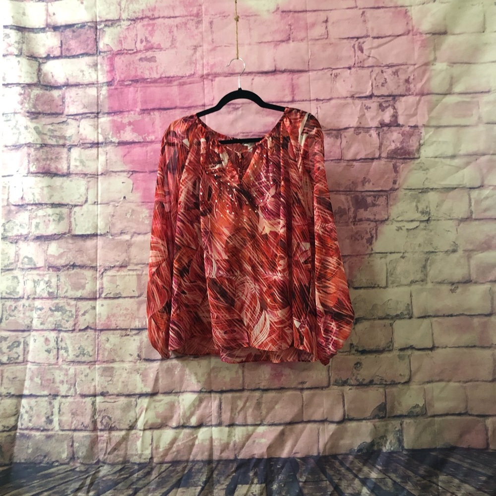 sheer blouse with rhinestones